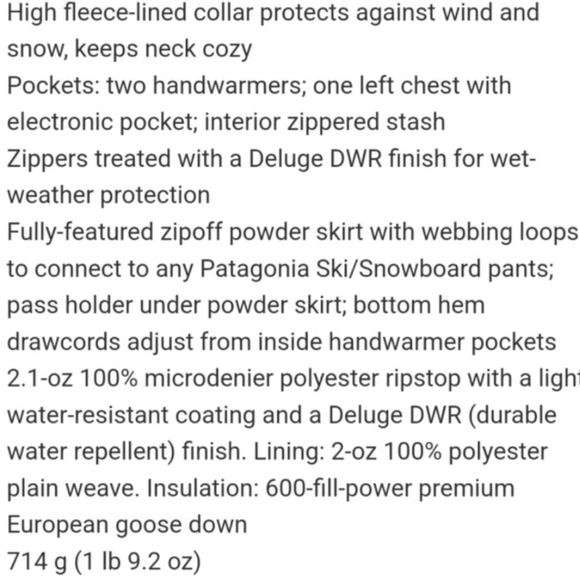 Patagonia Maroon Pipe Down Ski Puffer Jacket, 600-Fill European Go… - Picture 7 of 12